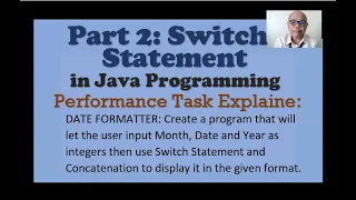 PART 2 SWITCH STATEMENTS in Java Programming PERFORMANCE TASK EXPLAINED Tagalog