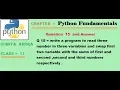 Write a program to read three number in three variables and swap first two variable with the sums of