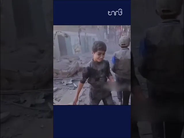⁣Palestinian children search for father after an Israeli strike hit Jabalia refugee camp in Gaza.