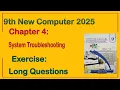 9Th Class Computer New Book 2025 Chapter 4 Exercise Solution Punjab Board 9th new computer