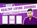 Printable Healthy Living Journal 2025 34 Pages Customizable Template - Lifetime Use