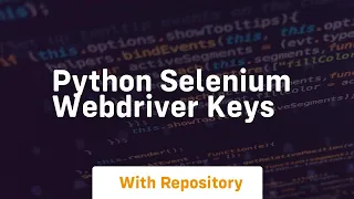 python selenium webdriver keys