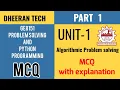 Anna University GE8151 Problem Solving and Python Programming Multiple choice questions Unit 1