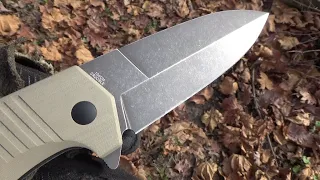 Off Grid Knives Stinger XL Folding Knife Review - A Very Wide Stabby Blade of 154CM