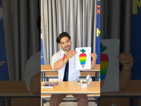Gajar painting challenge🥕🎨|| school life || #shorts #shortvideo #magic #school #schoollife #fyp