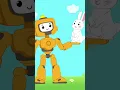 Robot and Rabbit Revealing Letter R