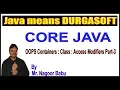 Java Tutorials OOPS Containers Class Access Modifiers Part - 3 by Nagoor Babu