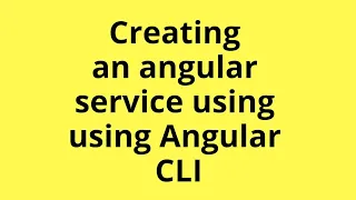 How to create an Angular service using Angular CLI
