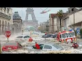 Download Lagu Chaos in Paris, France! Massive Hail Storm and Flood Hit the Capital, Paralyzing the City