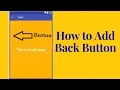 How to Add back button in action bar in android studio