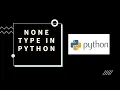 None Type in python