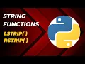 lstrip rstrip String Function in Python Hindi Python Tutorial in Hindi String in Python