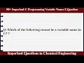 MCQ Questions C Programming Variable Names 2 with Answers