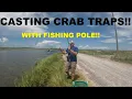 Casting Crab Traps on Side of the Road With Fishing Pole