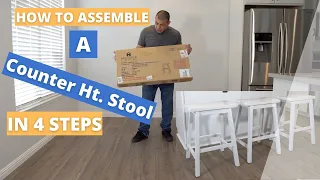 How to Assemble White Counter Height Bar Stools Hillsdale 5580-827A