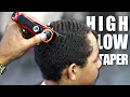 HAIRCUT TUTORIAL HIGH LOW TAPER 360 WAVER CUT