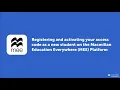How to register and activate your access code as a new student on the MEE Platform