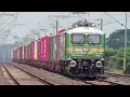 Download Lagu Container train at high speed | Crazy acceleration by wag-9 | high speed  freight train | IR