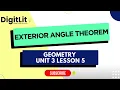 Geometry Unit 3 Lesson 5 Exterior Angle Theorem
