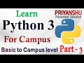 Python for campus Part-3 Python for beginner Python tutorial for off campus Python in Hindi