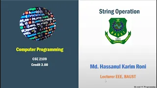 String Operations C programming Bangla Tutorial by HK Roni
