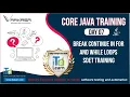 Core Java Training Day 07 Break Continue in For and While Loops SDET Training