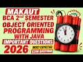MAKAUT BCA 2nd Semester OOP with Java Important Questions 2026 Most Expected Exam Questions