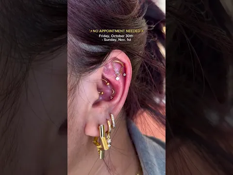 Get ready for ✨ $13 PIERCINGS ✨ * Friday, October 30th - Sunday, November 1st * NO APPOINTMENT