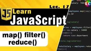 Javascript map filter reduce Lecture 17 Learn Coding