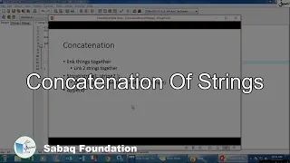 Concatenation of Strings Computer Science Lecture Sabaq pk
