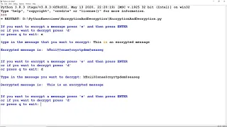 Python program - Encryption and Decryption