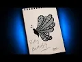 Easy Butterfly Zentangle Art Step by Step Satisfying Line Art Tutorial
