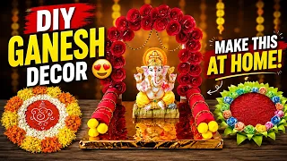 DIY Ganesh Decoration Ideas for Ganesh Chaturthi! 🙏🌺| ⁨@NSCreativeCollections⁩ | Tamada media