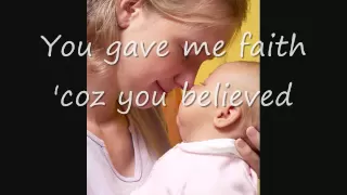 Download Because You Loved Me, Celine Dion (with Lyrics) - Dedication to Mothers MP3