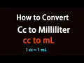 How to Convert Cc to Milliliter