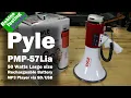 PYLE PMP57LIA Professional Megaphone - Comes with Rechargeable Battery and Built-in USB Flash SD