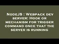 NodeJS Webpack dev server Hook or mechanism for trigger command once that the server is running