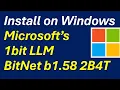 BitNet b1 58 2B4T Install on Windows Microsoft s 1-bit revolutionary LLM