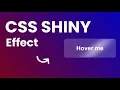 Create a Shiny Button Effect with CSS HTML CSS Tutorial