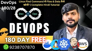 DevOps 180 Days Challenge Day 28 Linux Find Command Tutorial in Hindi