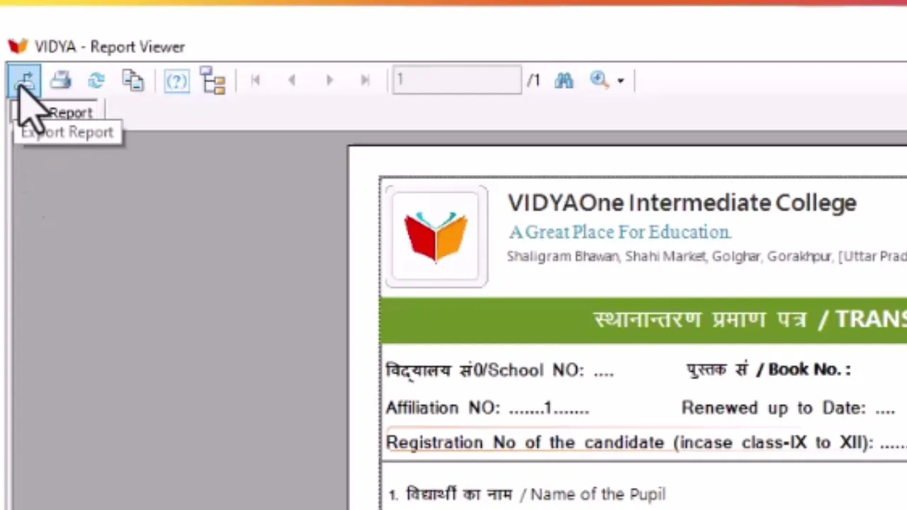 Transfer Certificate (CBSE)