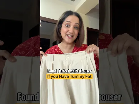 Perfect White Trouser for tummy fat for everyday #indianfashion #ytshorts #youtubeshorts #tummyfat