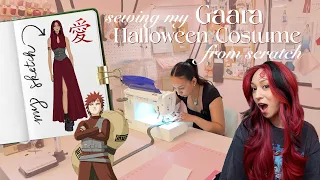 sewing my Gaara Halloween Costume from SCRATCH🎃 (Naruto Cosplay🍥)