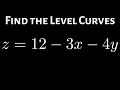 How to Find the Level Curves of z 12 - 3x