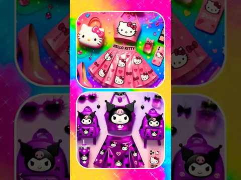 Hello Kitty 🩷 Vs kuromi 💜  Lisa Or Lena #purple #pink #tiktok #shorts #viral #hellokitty #kuromi #vs