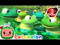 Lagu Five Little Speckled Frogs 🐸 CoComelon - Nursery Rhymes and Kids Songs | 3 HOURS | After School Club
