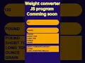 Simple Weight Converter with HTML CSS and JS Step-by-Step Tutorial