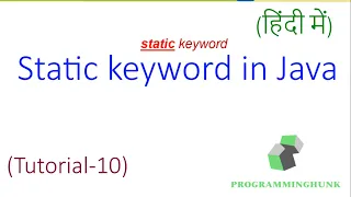 static keyword in java Hindi static methods static fields static blocks latest 2020