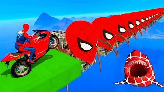 SPIDER-MAN against TUNG TUNG TUNG SAHUR on Motorcycle in RAINBOW SPIDERS BRIDGE | GTA5 MULTIVERSE