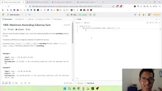 Maximum Ascending Subarray Sum Leetcode 1800